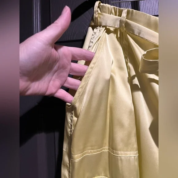 Hutch Anthropologie Satin Utility Pants - Chartreuse - PLUS 3X - HEMMED - Picture 4 of 16